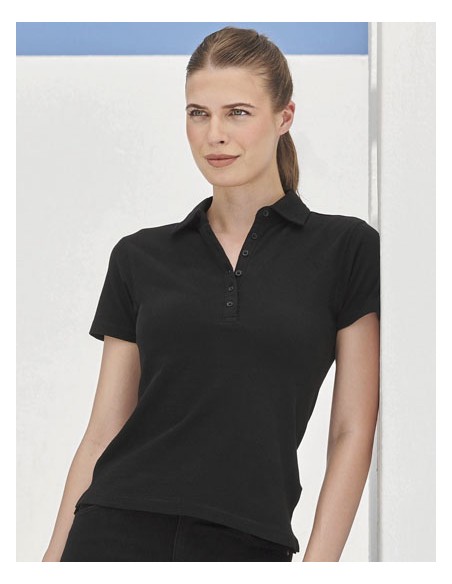 SFC-SK042-Womens Short Sleeved Stretch Polo 2